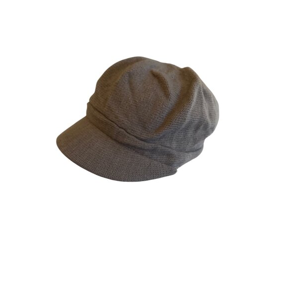 August Hat Company Womens Grey Acrylic Newsboy Cap With Flower Accent - Picture 2 of 6